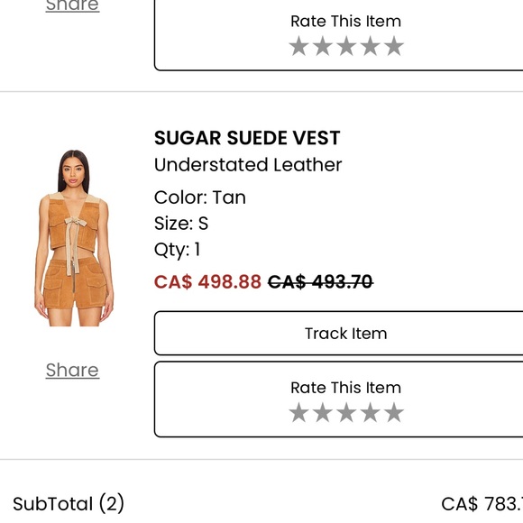 Sugar Suede Vest in Tan Understated Leather - Picture 2 of 5